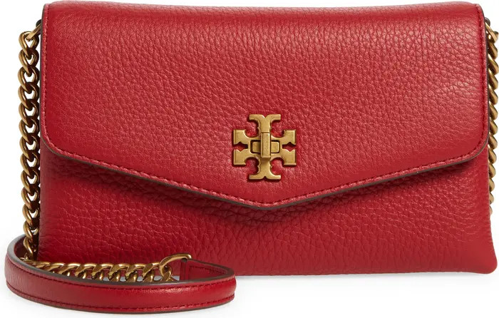 Tory Burch Kira Pebble Leather Wallet on a Chain | Nordstrom | Nordstrom