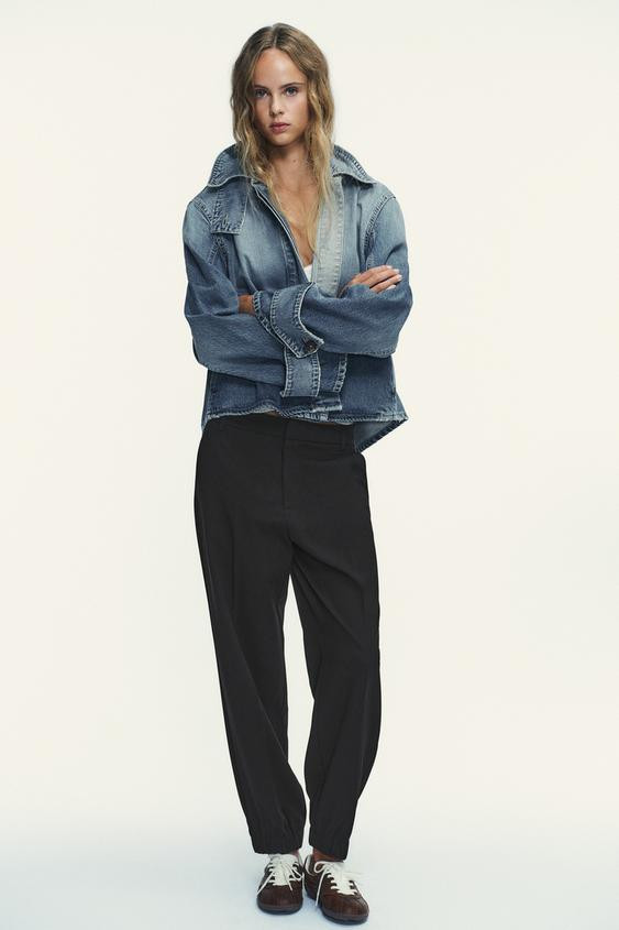 TRF HIGH COLLAR DENIM JACKET | Zara US