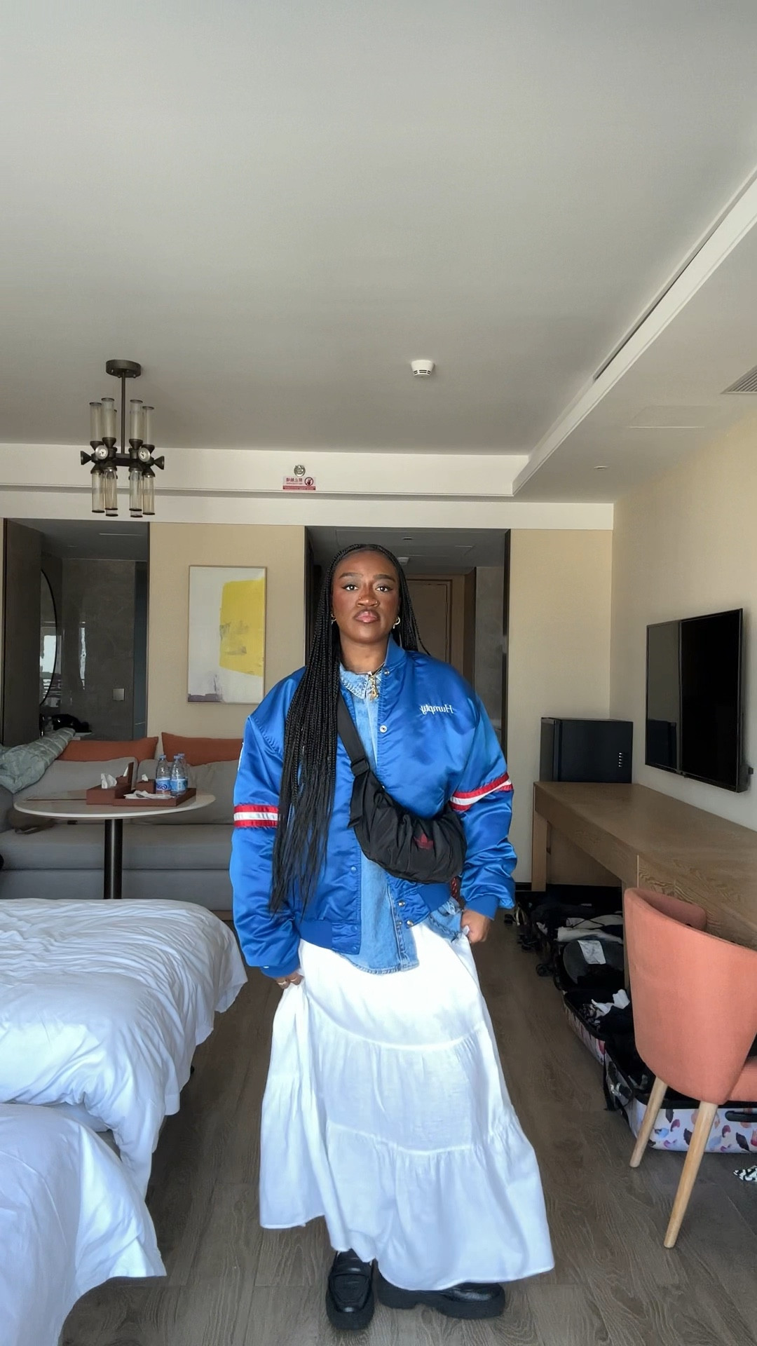 Holiday get ready with me 

White maxi skirt, denim shirt, blue vintage bomber jacket, black loafers, adidas cross body bag

#LTKuk #LTKspring #LTKeurope