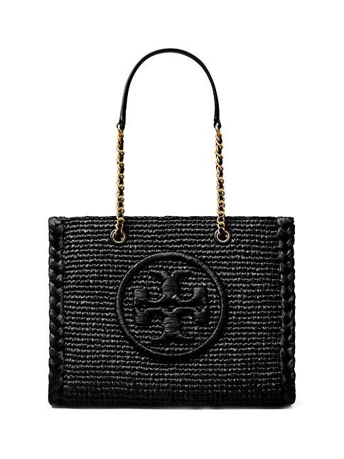 Small Ella Raffia Melange Chain Tote Bag | Saks Fifth Avenue