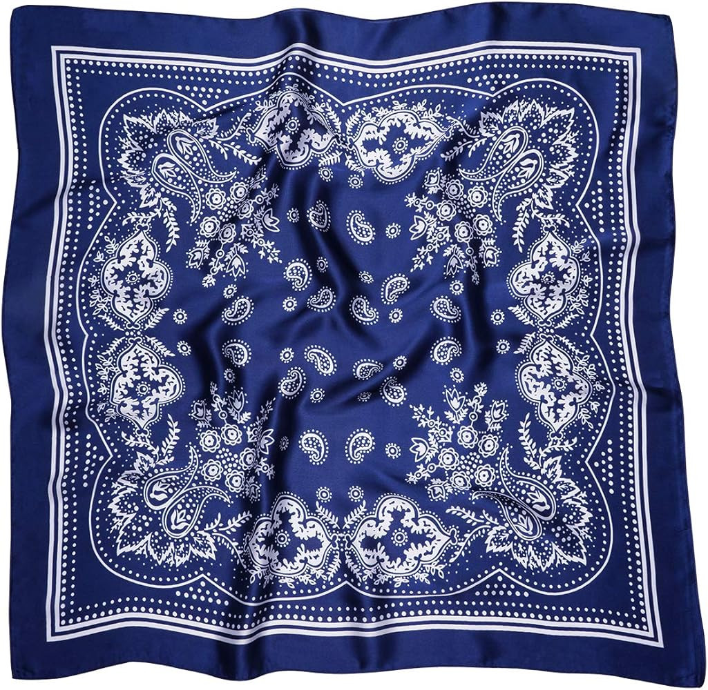 VANLINKER 27.5 Inches Silk Head Scarf for Women Men Vintage Bandanas Satin Hair Scarf Silk Wrap N... | Amazon (US)