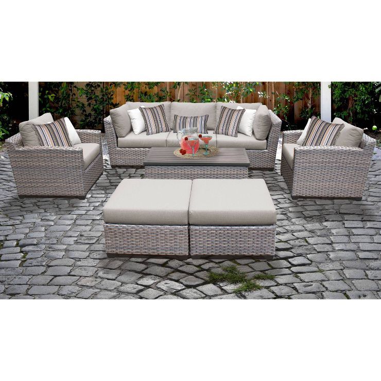Florence 8pc Outdoor Sectional Seating Group with Cushions - TK Classics | Target
