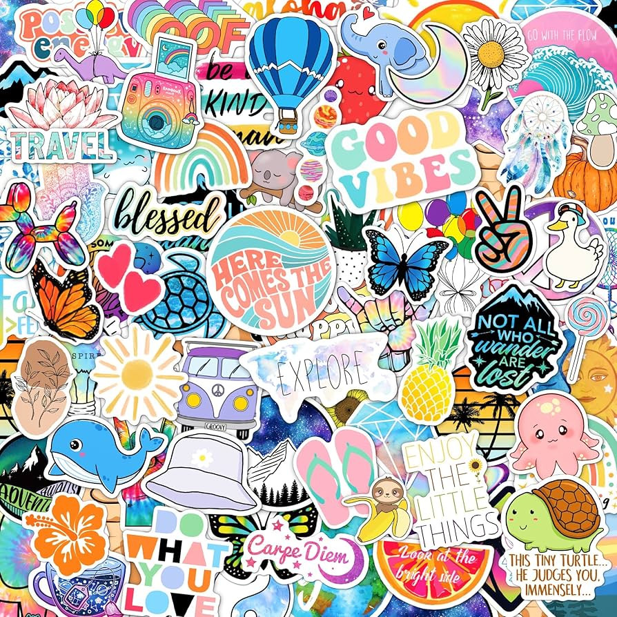 120 Pcs Preppy Stickers, Summer Stickers for Water Bottles Girls, Laptop Accessory Waterproof, Cu... | Amazon (US)
