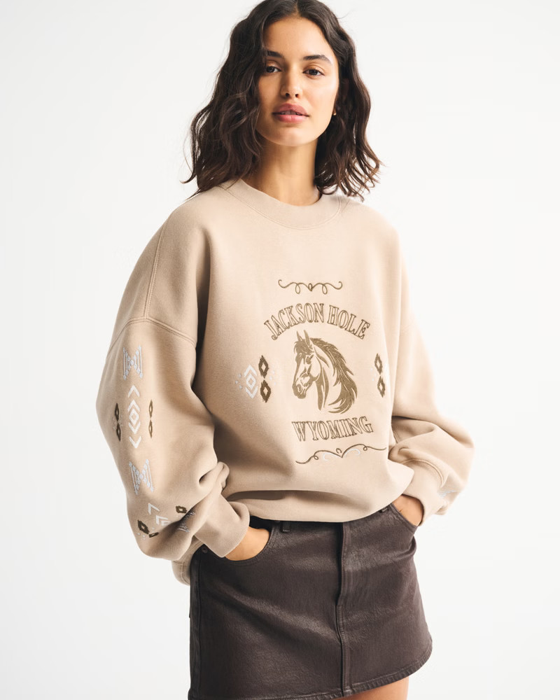 Wyoming Oversized Sunday Crew | Abercrombie & Fitch (US)