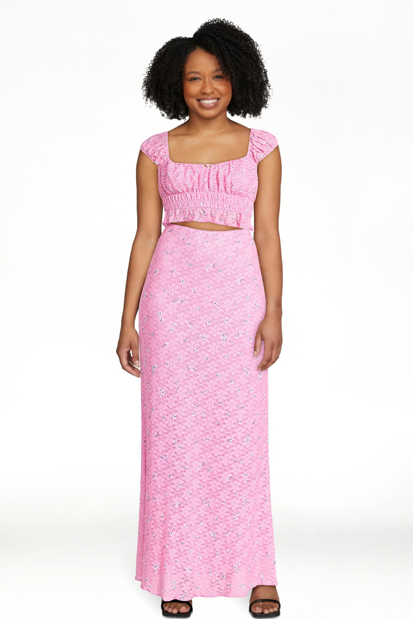 No Boundaries Printed Ruffle Tank and Skirt, 2-Piece Set, Women's Sizes XXS-XXL | Walmart (US)