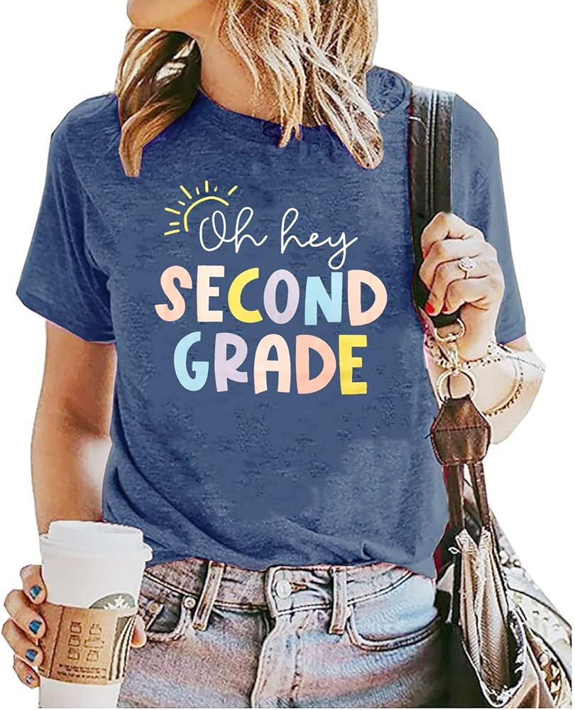Oh Hey Second Grade Teacher Shirt Tee Women 2nd Grade Teacher Tee Shirt Kindness Inspirational Te... | Amazon (US)