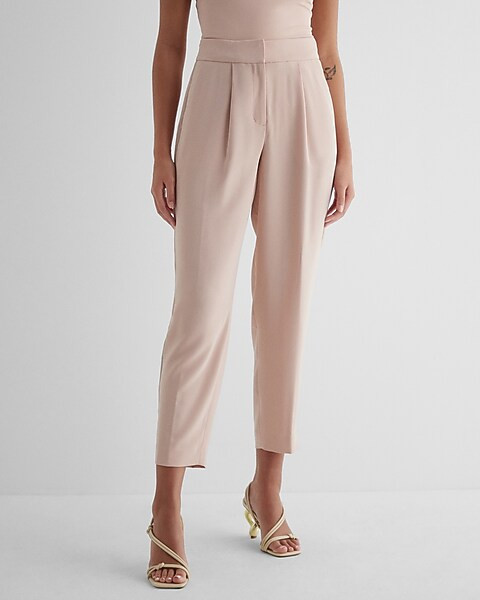 Stylist Super High Waisted Pleated Ankle Pant | Express