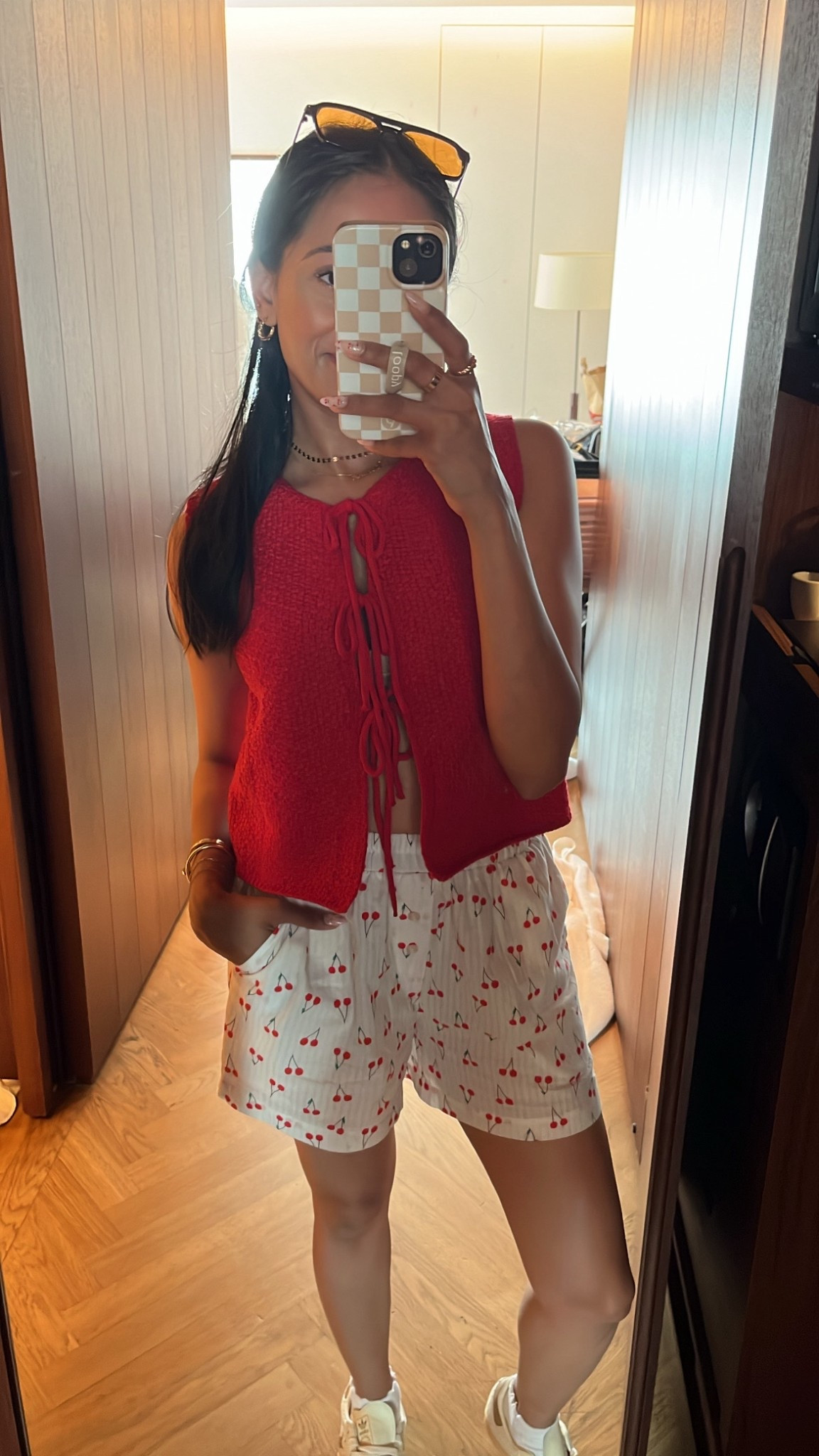 Cherry shorts
red top
Europe outfit 
Summer outfit 

#LTKFindsUnder50 #LTKStyleTip #LTKTravel