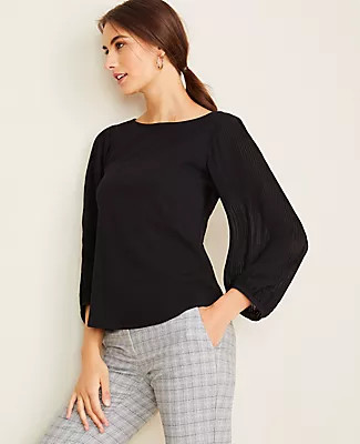 Ann Taylor Pleat Sleeve Top | Ann Taylor (US)