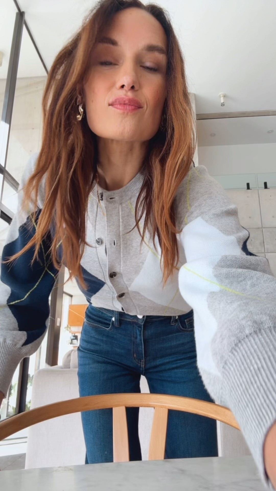 Vintage thermos 
Argyle cardigan 
Bella jean’s only $50! 