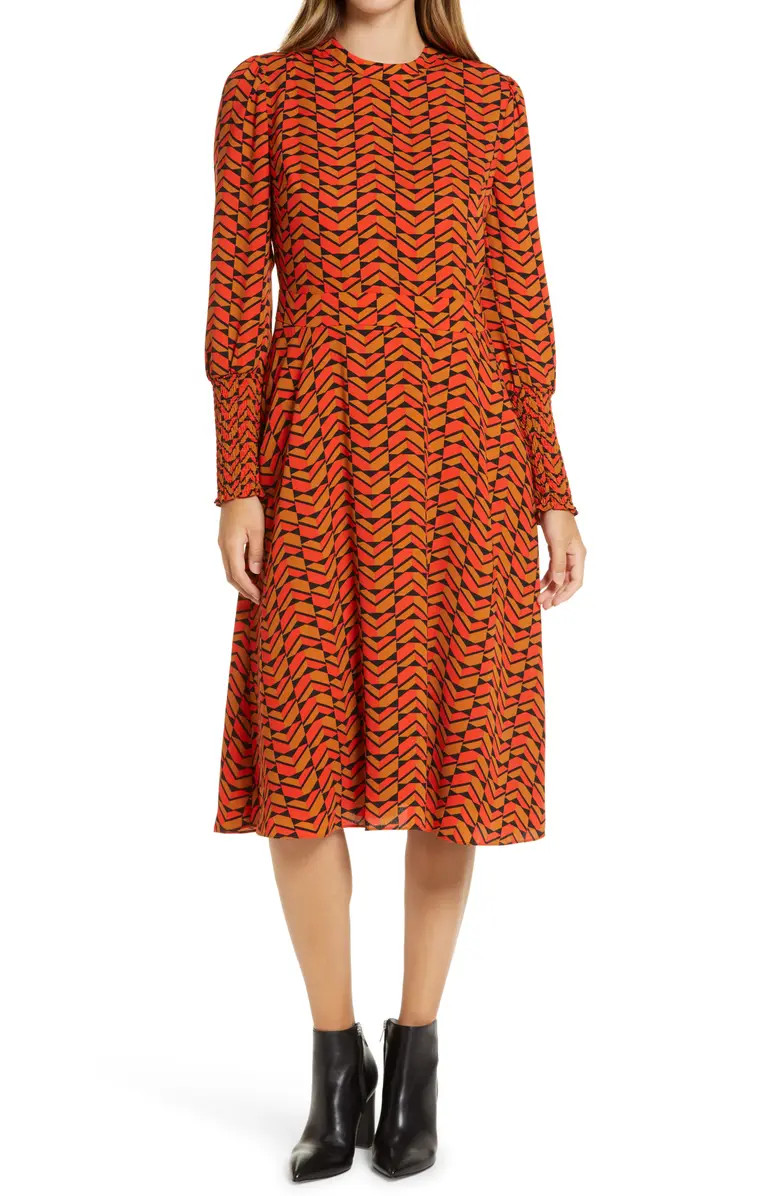 Halogen® Tie Back Long Sleeve Dress (Regular & Petite) | Nordstrom | Nordstrom