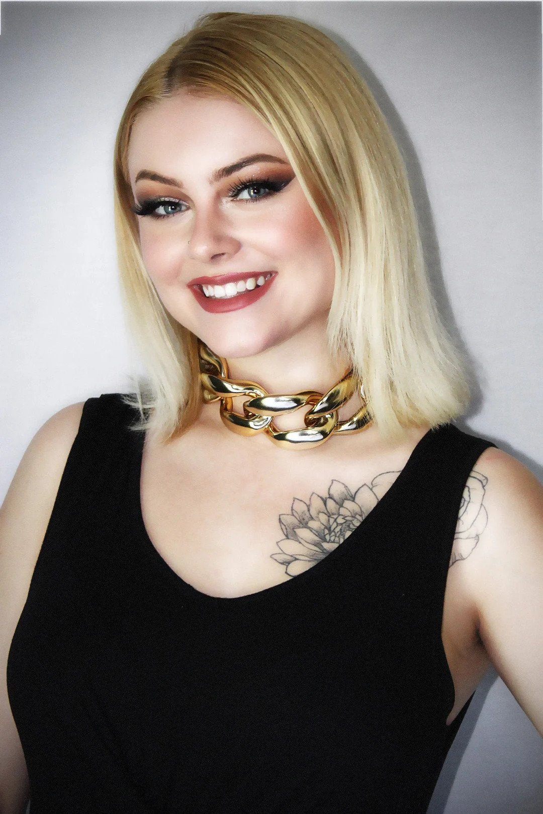 Ultra Chunky Gold Acrylic Chain Choker Necklace - Etsy | Etsy (US)