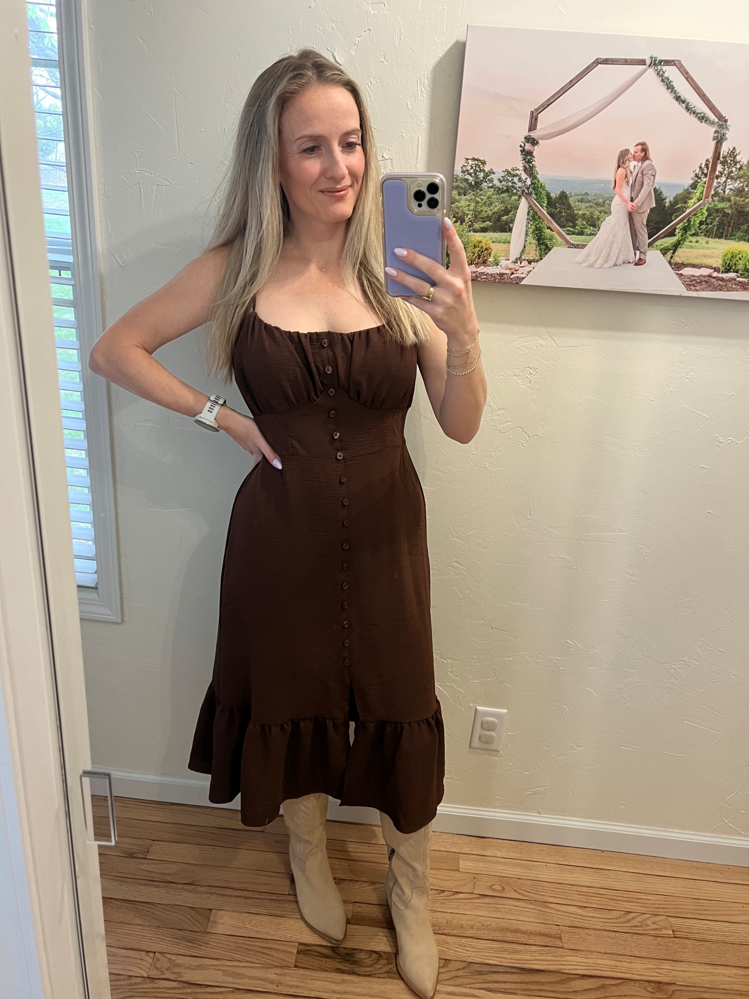 Brown Walmart $18 dress 🤎✨ 

#LTKFindsUnder50 #LTKParties #LTKSeasonal