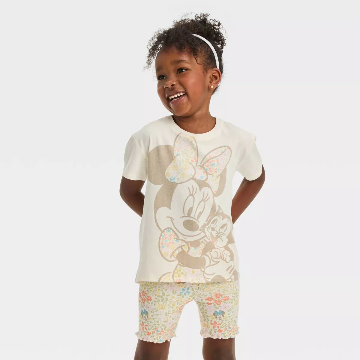 Toddler Girls' Disney Minnie Mouse Top and Bottom Set - Off-White | Target