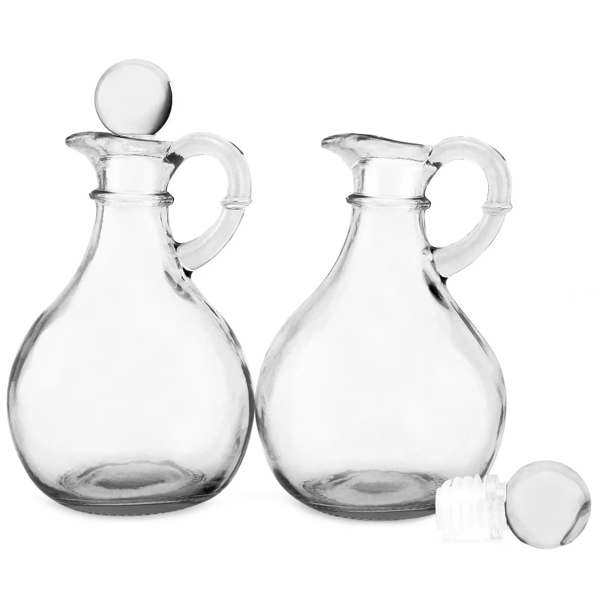 Cornucopia Brands- Oil and Vinegar Cruets, Round Glass Oil Dispenser Bottles Set of 2 | Target