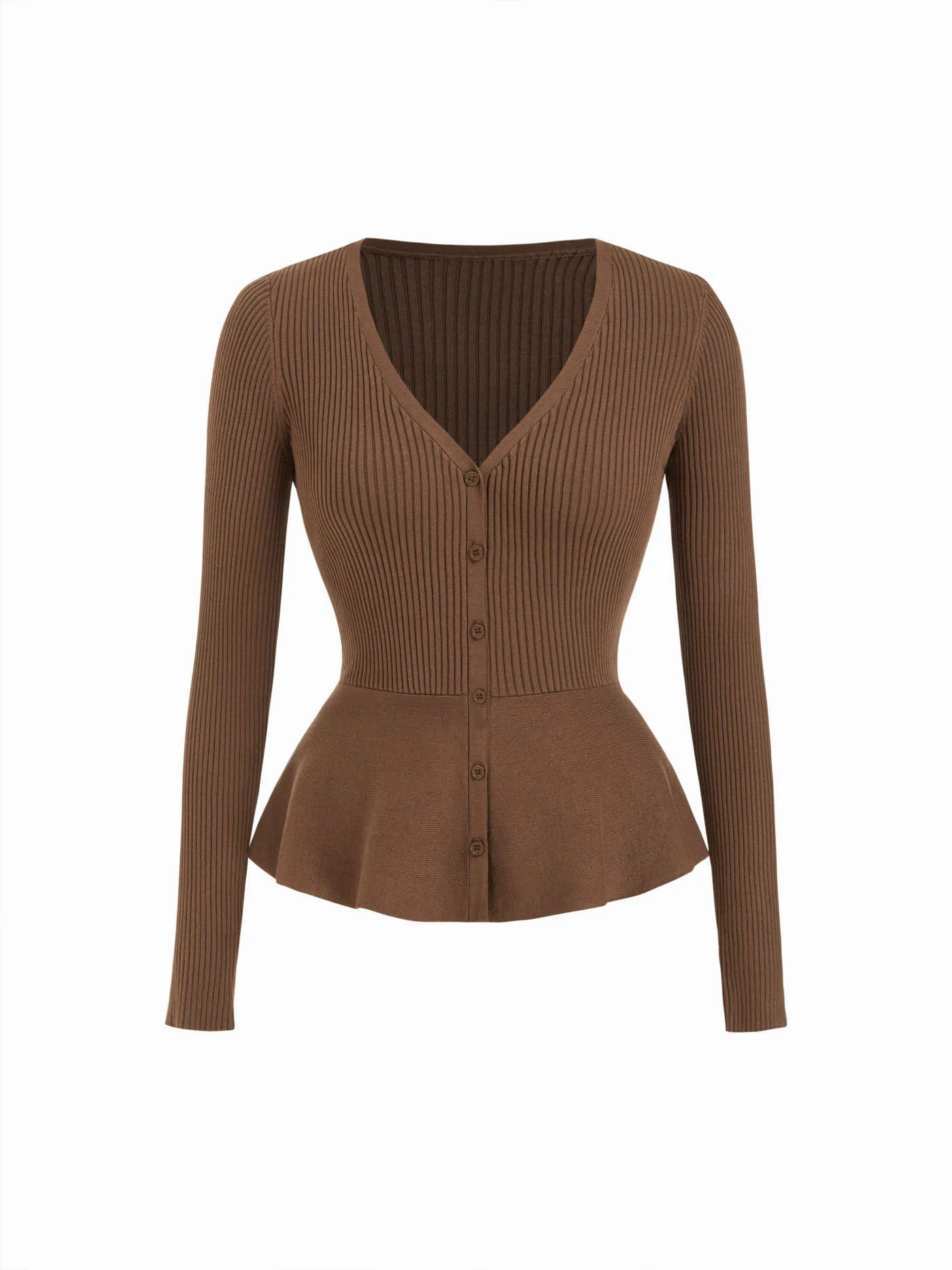 Knit V-neck Cinched Waist Button Cardigan | Cider