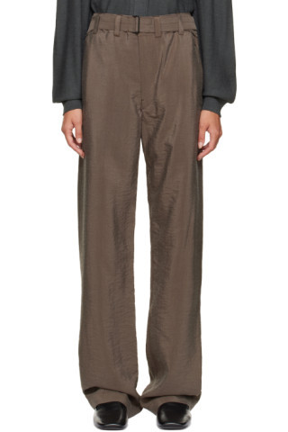 LEMAIRE - Brown Belted Chino Trousers | SSENSE