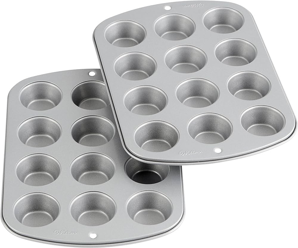 Wilton Recipe Right Non-Stick Mini-Muffin Pan, 12-Cup (2-Pack) | Amazon (US)
