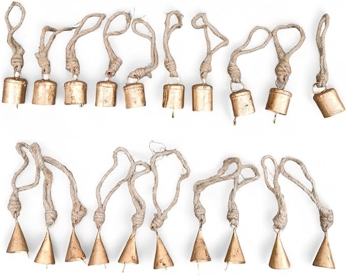 Set of 20 Pieces Bells For Crafts Christmas Bells Small Bells Brass bells Vintage Rustic Chime Ji... | Amazon (US)