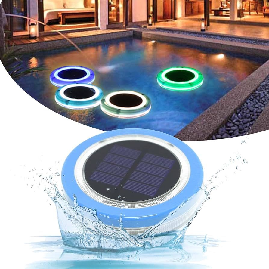 Amazon.com: LILONZON Outdoor IP68 Solar Floating Pool Led Lights, Pool Lights Solar Powered Water... | Amazon (US)