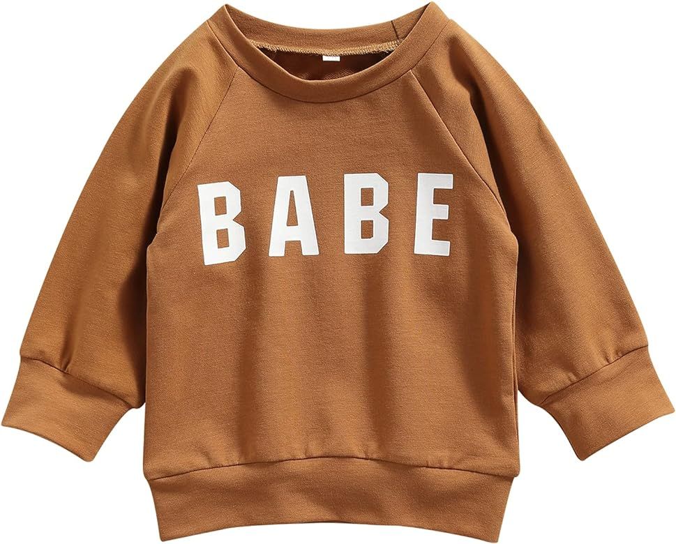 Toddler Baby Boy Girl Sweatshirt Long Sleeve Crewneck Pullover Sweater Shirt Fall Winter Clothing | Amazon (US)