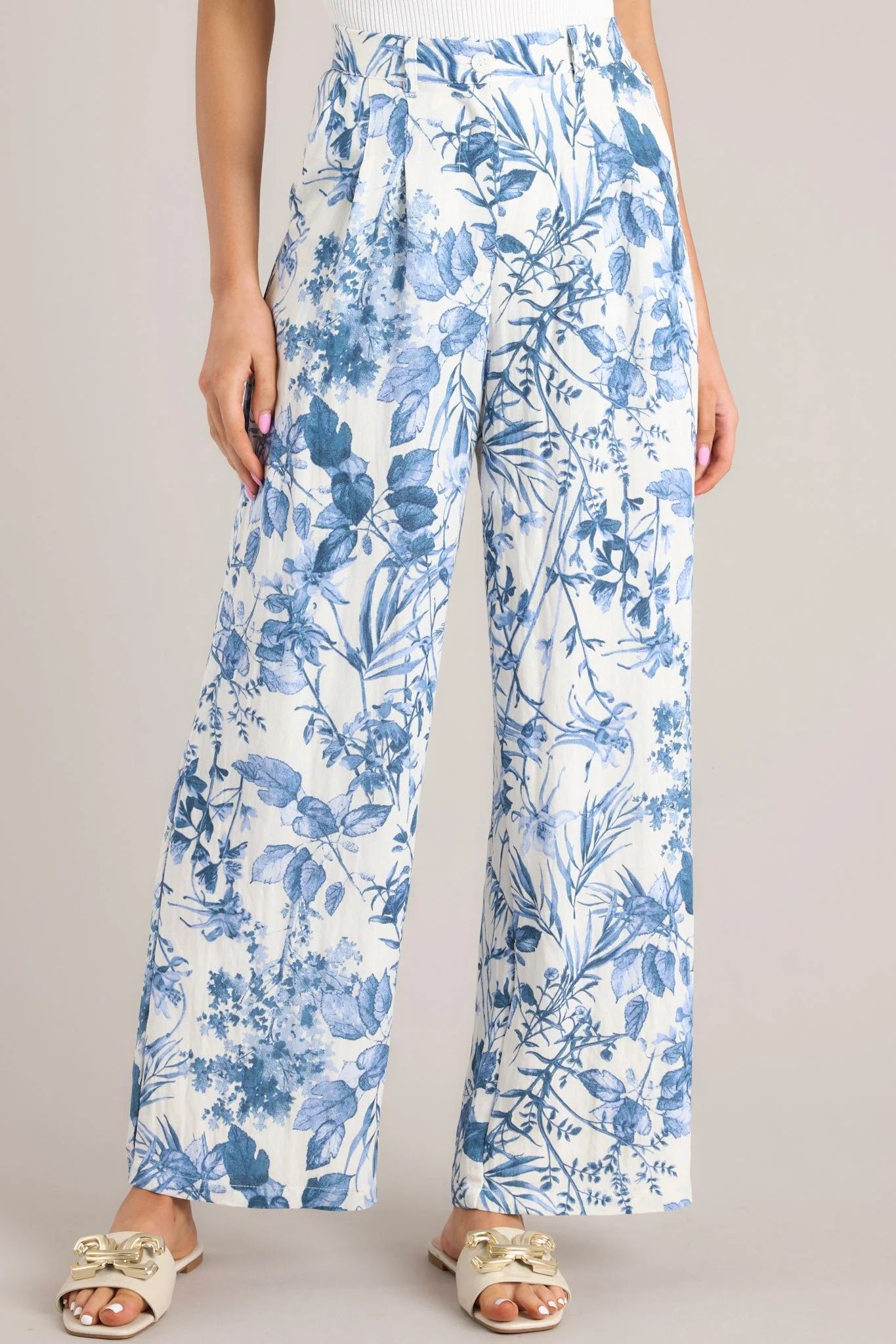 Be The Blossom Blue Print Pants | Red Dress