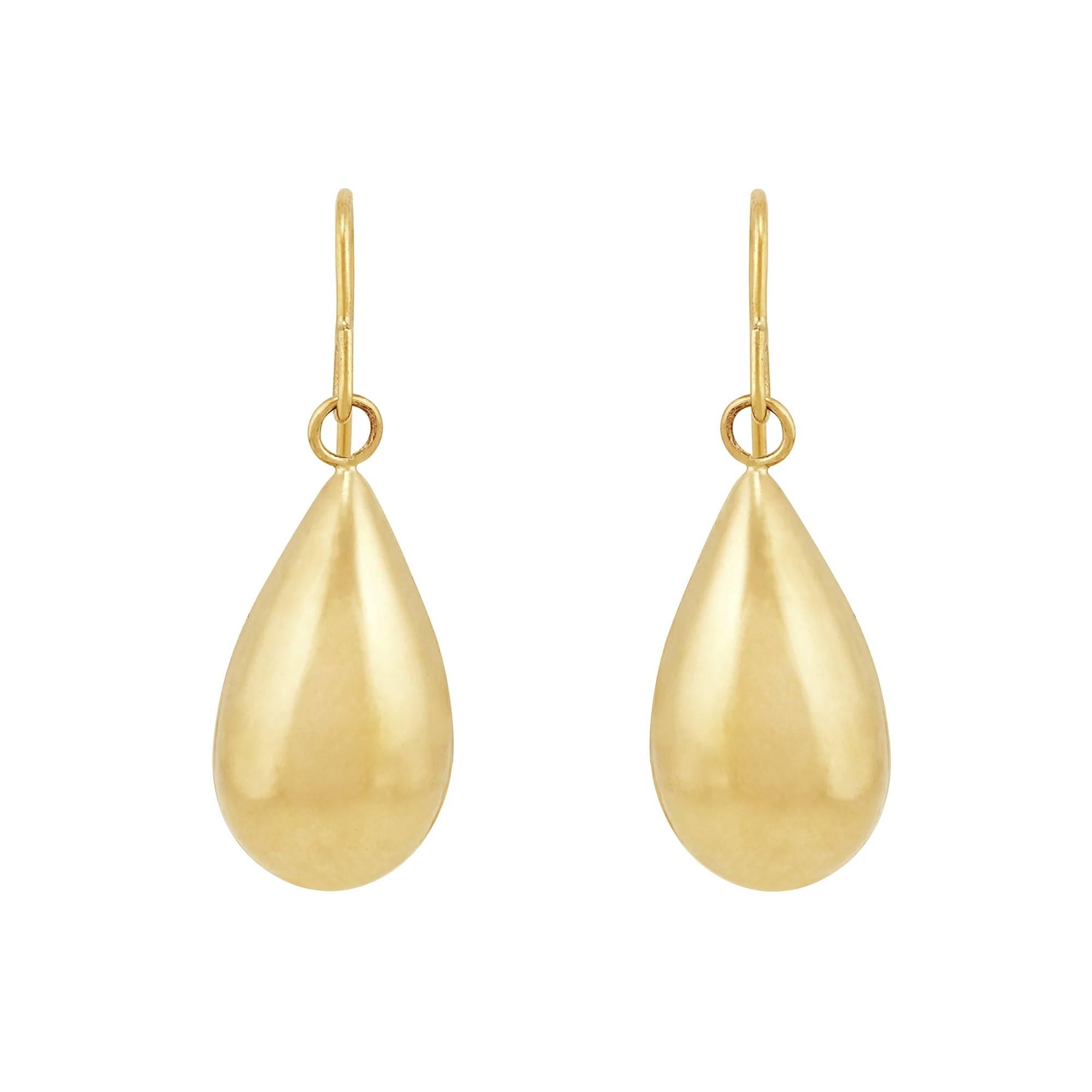 Brilliance Fine Jewelry 10K Yellow Gold Hollow Teardrop Dangle Earrings | Walmart (US)