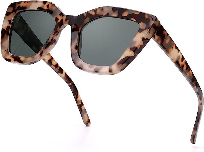 Myiaur Oversized Polarised Sunglasses for Women, Classic Retro Cateyes Sunglasses with 100% UV400... | Amazon (UK)