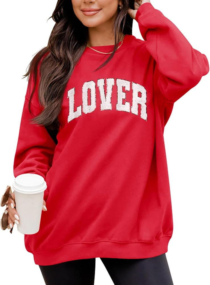 LETSEE Christmas Sweatshirts for Women Santa Claus Graphic Crewneck Oversized Fleece Pullover Xma... | Amazon (US)