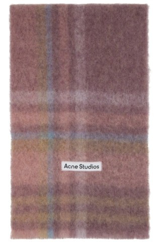 Pink Heavy Plaid Scarf | SSENSE