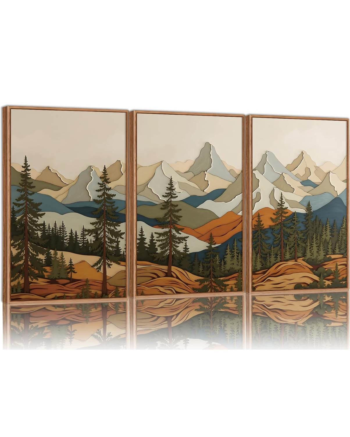 SIGNINART Vintage Mountains Framed Canvas Wall Art, Wooden Forest Wall Decor, Green Wood Pine Trees Wilderness Artwork, Metal Ridge Landscape Art Paintings for Living Room Bedroom Office 16"x24"x3

#LTKHome #LTKSeasonal #LTKSaleAlert