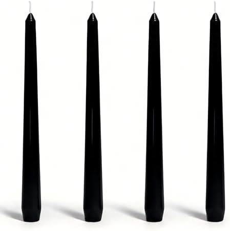 4 Pack Black Taper Candles丨Taper Candles 10 Inch Dripless丨Unscented & Smokeless Candlesticks ... | Amazon (US)