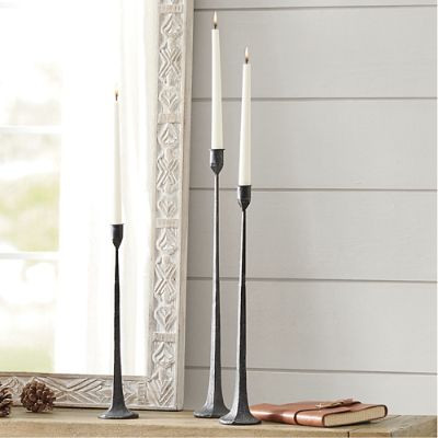 Cast Iron Taper Holders, Set of Three | Grandin Road