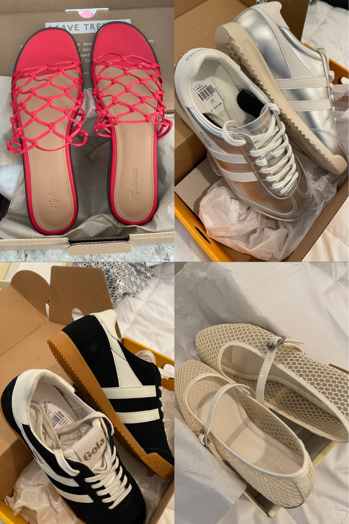 Recent shoe purchases! I love them all, but can’t keep all of them. 

Here are my thoughts: the red ones are SO CUTE, but they are a bit tight on the top of my foot, so I’m going to size up. 

The silver are cute and fit tts, but aren’t my fave on  skin tone. 

The black are perfect, but I need to size up one! I ordered a 7.5 and will exchange for an 8. If you’re between sizes, size up. 

The white are really cute! Not the most comfortable, but not too bad. I think I’ll keep them because I love the style and they’re on sale!

#LTKShoeCrush #LTKFindsUnder100 #LTKSaleAlert
