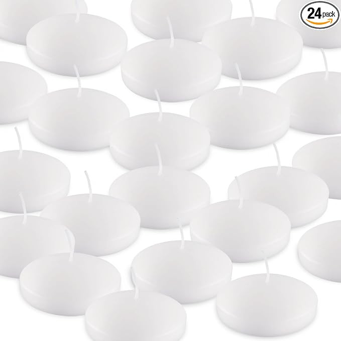 10 Hour Floating Candles, 3'' White Unscented Dripless Wax Discs, for Cylinder Vases, Centerpiece... | Amazon (US)