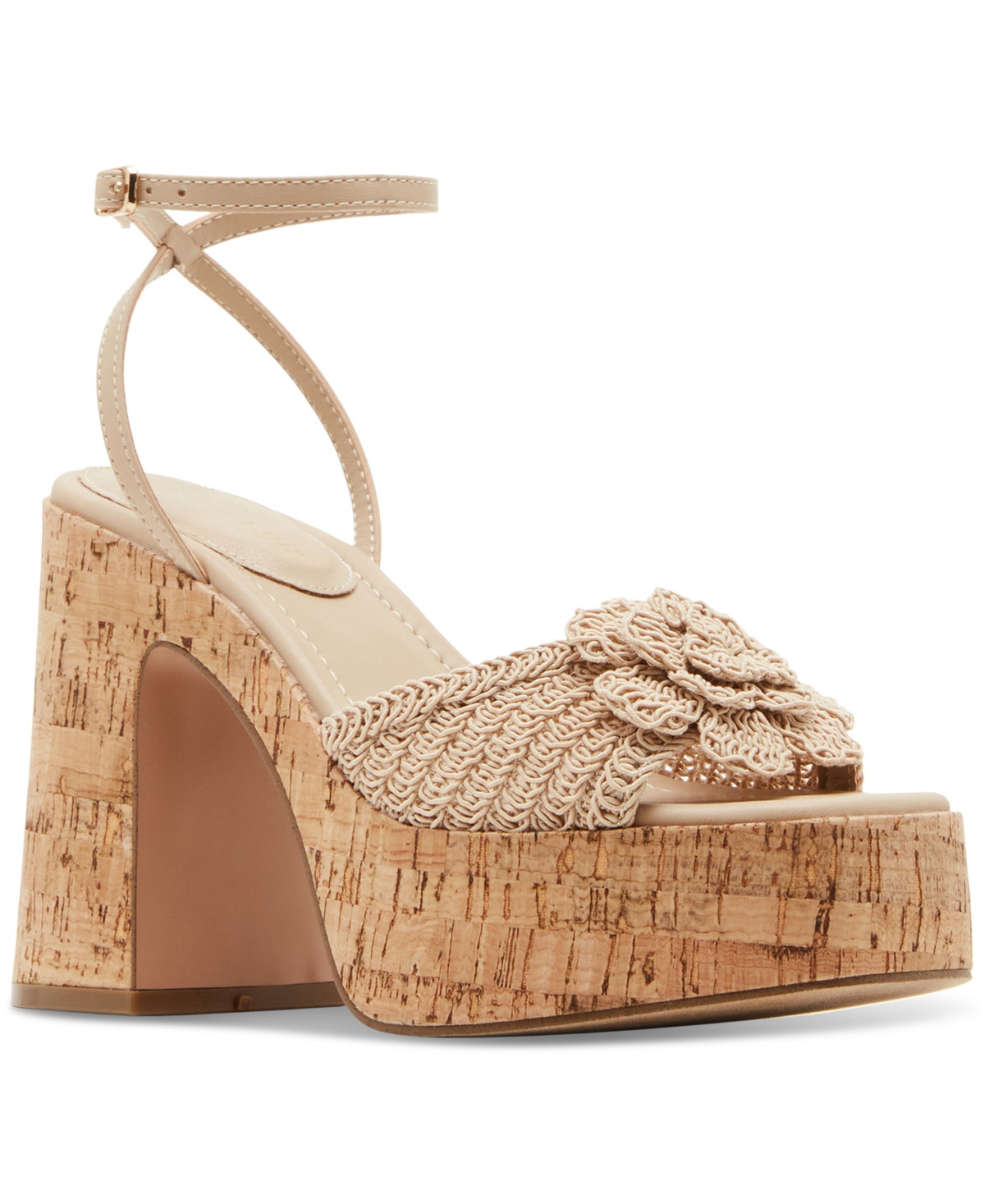 Madden Girl Garden Flower Platform Dress Sandals - Natural Raffia | Macy's