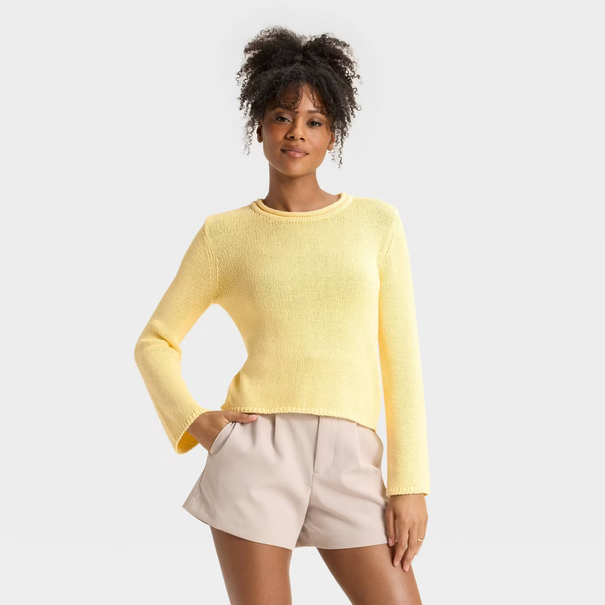 Women's Shrunken Crewneck Pullover Sweater - A New Day™ | Target