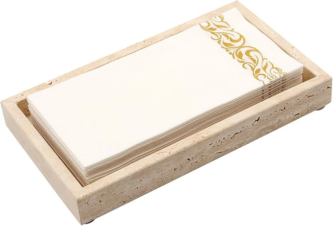 Natural Travertine Guest Towel Holder, Stone Napkin Holder for Bathroom,Gorgeous Bathroom Napkin ... | Amazon (US)