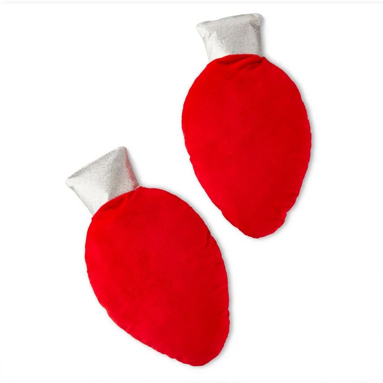 Holiday Time 14 inch Red C9 Bulb Decorationative Pillows Plush, 2-pack | Walmart (US)