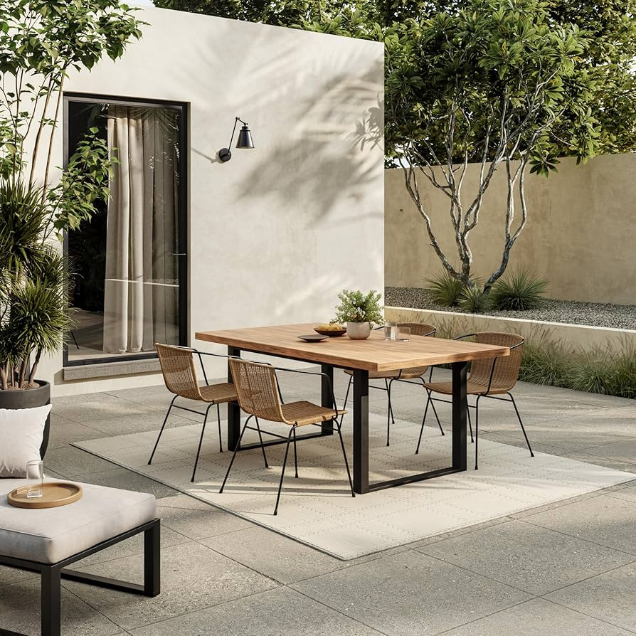 Nourison Home Horizon Indoor/Outdoor Grey 6' x 9' Area Rug - Easy Clean, Non Shedding, Bed Room, ... | Amazon (US)