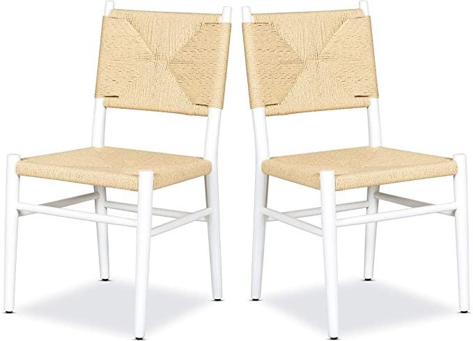 Amazon & Corden, Set of 2, White Armless Dining Chair | Amazon (US)