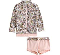 VAENAIT BABY 2T-7T Kids Girls UPF 50+ UV Protection Rashguard Swimsuit Long Shirt and Shorts Set | Amazon (US)
