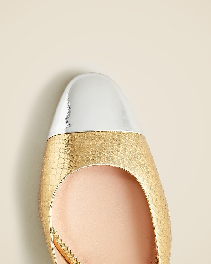 Millie ankle-strap heels in snake-embossed Italian leather | J. Crew US