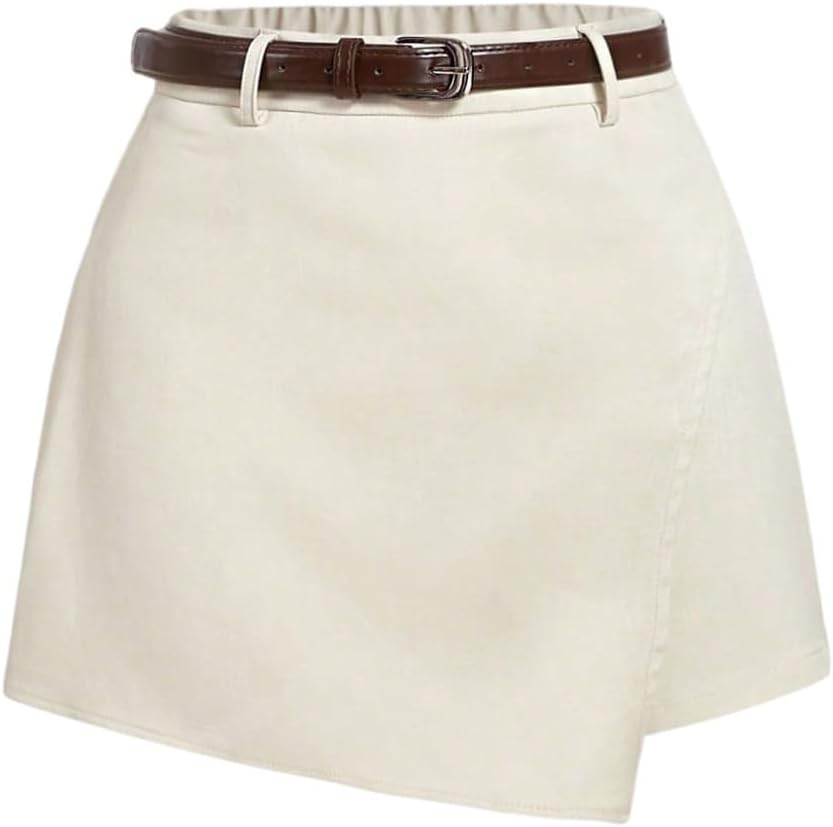 SHENHE Women's Dressy Wrap Mini Skorts Business Casual Belted Short Skirts | Amazon (US)