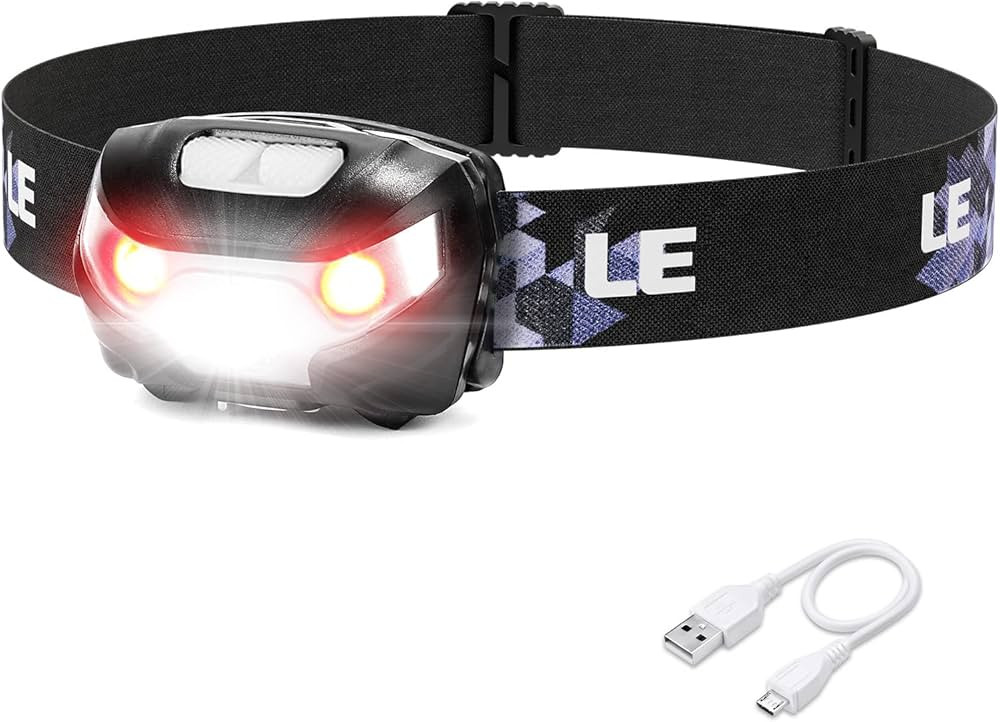 Lighting EVER LED Rechargeable Headlamp, L3200 High Lumen Bright Head Lamp with 5 Modes and White... | Amazon (US)