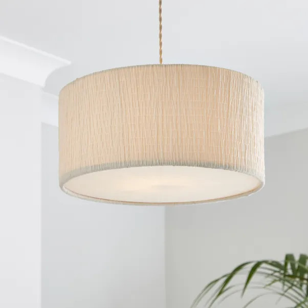 Seersucker Shallow Drum Lamp Shade | Dunelm