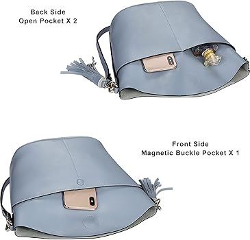 S-ZONE Women Small Cow Split Genuine Leather Crossbody Bucket Bag Shoulder Purse Handbag | Amazon (US)