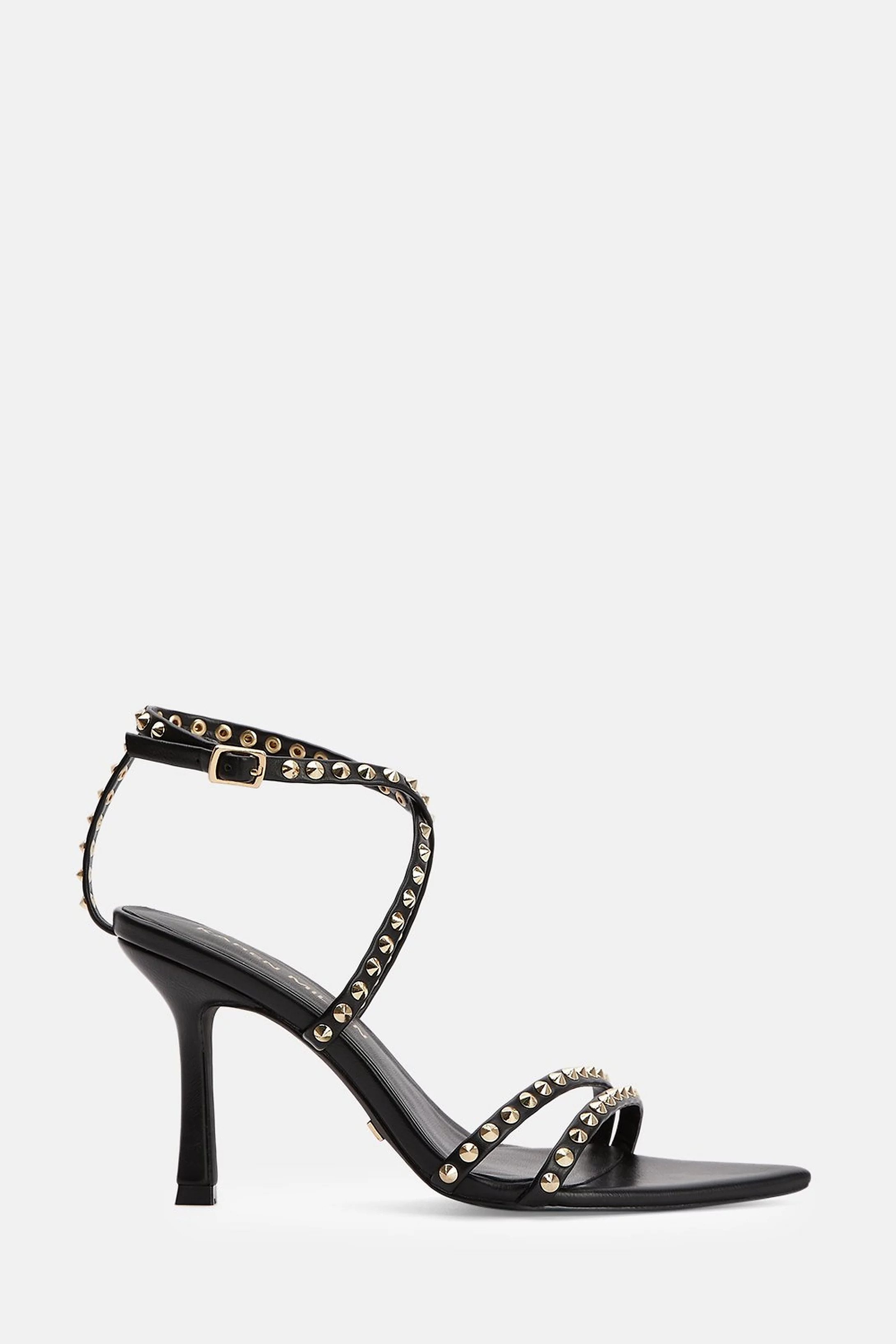Leather Stud Detail Strappy Heel | Karen Millen AUS