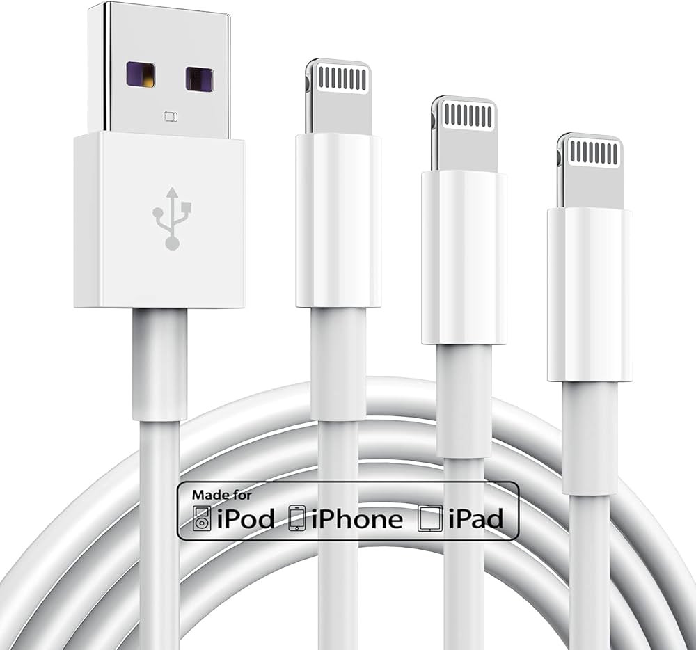 3 Pack Apple MFi Certified Charger Cable 6ft, Lightning to USB Cable Cord 6 Foot, 2.4A Fast Charg... | Amazon (US)