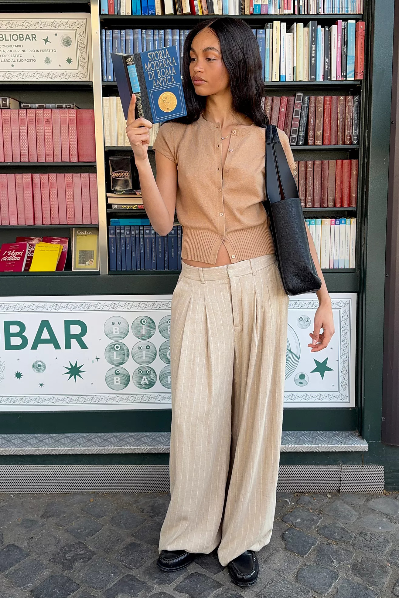 Avery Linen Blend Stripe Twill Pants by Maeve | Anthropologie (US)